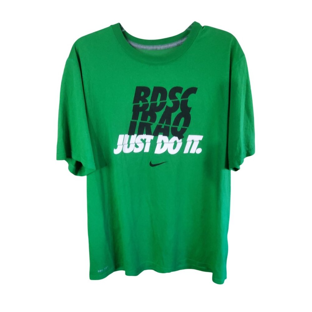 Nike Dri-Fit Green T-Shirt With BDSC "Just Do It" Print